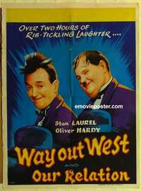 k018 OUR RELATIONS/WAY OUT WEST Indian movie poster '60s cool image!