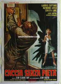 k210 CACCIA SENZA PIETA Italian one-panel movie poster '66 Gabriel Cattand