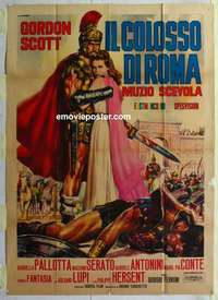 k220 HERO OF ROME Italian one-panel movie poster '64 Gordon Scott
