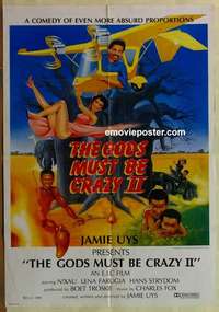 k242 GODS MUST BE CRAZY 2 Italian one-sheet movie poster '89 N!xau, Farugia