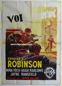 k223 ILLEGAL Italian one-panel movie poster '55 cool gangster shoot-out!