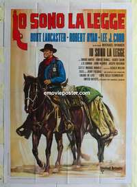 k227 LAWMAN Italian one-panel movie poster '71 Burt Lancaster on horseback!