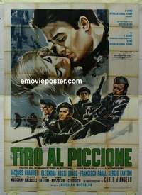 k207 PIGEON SHOOT Italian two-panel movie poster '61 Eleonora Rossi Drago