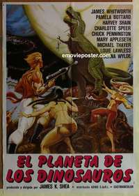 k250 PLANET OF THE DINOSAURS Italy/Spanish one-sheet movie poster '78 cool!