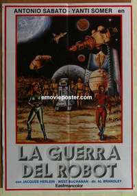 k244 WAR OF THE ROBOTS Spanish movie poster '78 cool Italian sci-fi!
