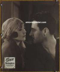 k266 REDEMPTION #2 jumbo movie lobby card '30 Gilbert stares at Adoree!