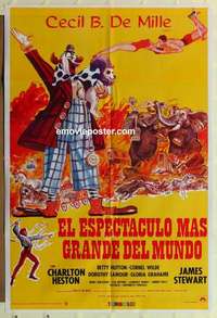 k036 GREATEST SHOW ON EARTH Spanish movie poster R70s DeMille, Heston