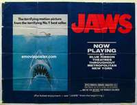 k135 JAWS subway movie poster '75 Steven Spielberg classic!