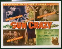 k052a GUN CRAZY half-sheet movie poster '50 Peggy Cummins, noir classic!