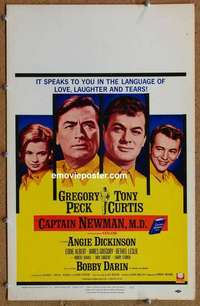 k275 CAPTAIN NEWMAN MD window card movie poster '64 Gregory Peck, Tony Curtis