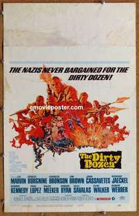 k278 DIRTY DOZEN window card movie poster '67 Charles Bronson, Jim Brown