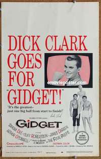 k282 GIDGET window card movie poster '59 Sandra Dee, James Darren