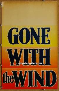 k283 GONE WITH THE WIND window card movie poster '39 Clark Gable, Leigh