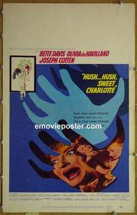 k285 HUSH HUSH SWEET CHARLOTTE window card movie poster '65 Bette Davis