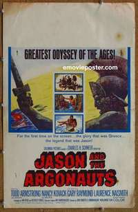 k291 JASON & THE ARGONAUTS window card movie poster '63 Ray Harryhausen