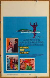 k308 ZORBA THE GREEK window card movie poster '65 Anthony Quinn, Alan Bates