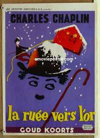 m112 GOLD RUSH Belgian movie poster movie poster R40s Charlie Chaplin classic!