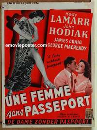 m116 LADY WITHOUT PASSPORT Belgian movie poster movie poster '52 Hedy Lamarr