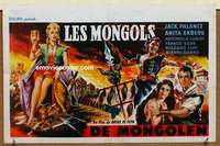 m121 MONGOLS Belgian movie poster movie poster '62 Anita Ekberg, Jack Palance