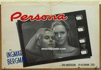 m123 PERSONA Belgian movie poster movie poster '67 Ingmar Bergman, Liv Ullmann