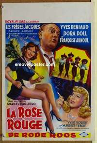 m125 RED ROSE Belgian movie poster movie poster '51 Arnoul, French musical!