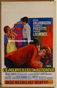 m132 THAT SPLENDID NOVEMBER Belgian movie poster '69 Gina Lollobrigida