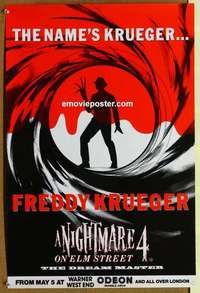 m019 NIGHTMARE ON ELM STREET 4 English double crown movie poster '88