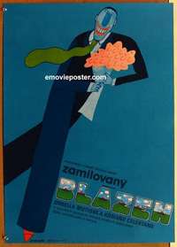 m094 MADLY IN LOVE Czechoslavakian movie poster '81 really cool Vaca artwork!
