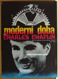 m097 MODERN TIMES Czechoslavakian movie poster R74 classic Charlie Chaplin!