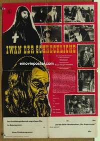 m158 IVAN THE TERRIBLE 1 East German 16x22 movie poster '59 Eisenstein