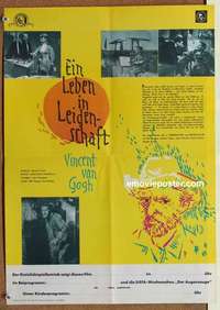 m159 LUST FOR LIFE East German 16x22 movie poster '62 Vincent Van Gogh