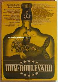 m149 RUM RUNNERS East German movie poster '72 Bardot & liquor!