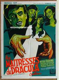 m203 BRIDES OF DRACULA French 23x32 movie poster R60s Hammer, Cushing