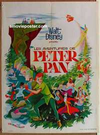 m215 PETER PAN French 23x32 movie poster R60s Walt Disney classic!