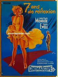 m217 SEVEN YEAR ITCH French 23x32 movie poster R80s Marilyn Monroe!