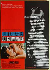m082 SWIMMER German movie poster '68 Burt Lancaster, Frank Perry