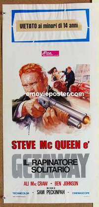 m287 GETAWAY Italian locandina movie poster R70s Steve McQueen