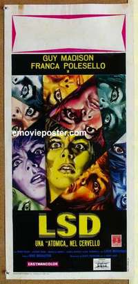 m295 LSD Italian locandina movie poster '67 classic drug image!