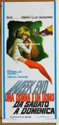 m311 WEEK END Italian locandina movie poster '67 Jean-Luc Godard, Darc