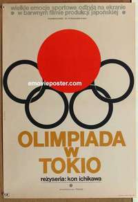 m265 TOKYO OLYMPIAD Polish movie poster '66 Kon Ichikawa, Olympics!