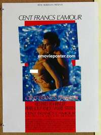 m177 CENT FRANCS L'AMOUR French 15x21 movie poster '86 sexy image!