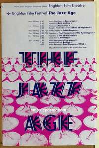 m018 BRIGHTON FILM FESTIVAL THE JAZZ AGE English double crown movie poster '70s