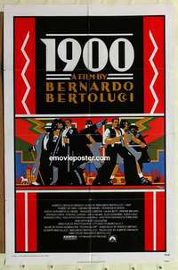 n008 1900 one-sheet movie poster '77 Bernardo Bertolucci, Robert De Niro