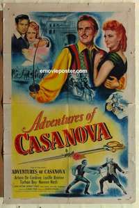 n042 ADVENTURES OF CASANOVA one-sheet movie poster '48 Arturo De Cordova