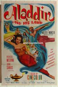 n054 ALADDIN & HIS LAMP one-sheet movie poster '52 sexy Patricia Medina!