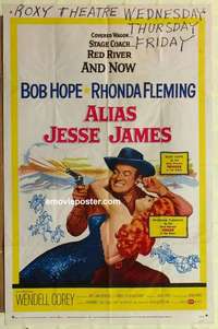 n058 ALIAS JESSE JAMES one-sheet movie poster '59 Bob Hope, Fleming