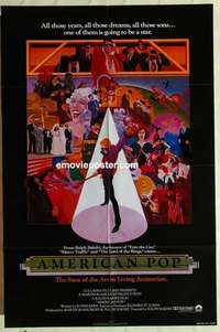 n076 AMERICAN POP one-sheet movie poster '81 Ralph Bakshi, rock 'n' roll!