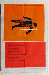 n079 ANATOMY OF A MURDER one-sheet movie poster '59 Stewart, Saul Bass art!