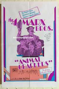n082 ANIMAL CRACKERS one-sheet movie poster R1974 Marx Brothers