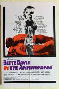 n090 ANNIVERSARY one-sheet movie poster '67 Bette Davis, horror comedy!